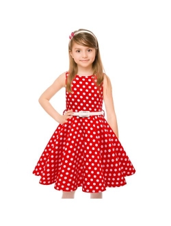 Girls 50s Vintage Swing Rockabilly Retro Sleeveless Party Dress for Occasion