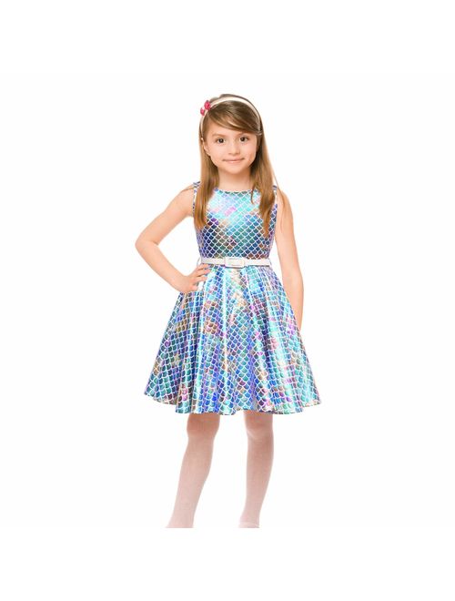 Girls 50s Vintage Swing Rockabilly Retro Sleeveless Party Dress for Occasion