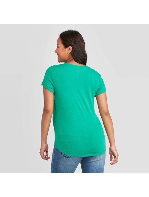 Maternity Short Sleeve One Lucky Mama Graphic T-Shirt - Isabel Maternity by Ingrid & Isabel Green