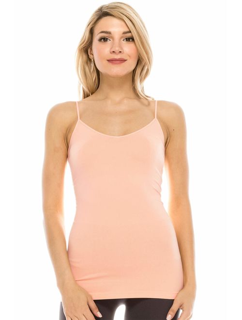 Kurve American Made V Neck Spaghetti Strap Basic Cami, UV Protective Fabric UPF 50+ (Made with Love in The USA)