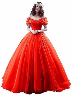 Datangep Women's Lace up Ball Gown Long Quinceanera Dress with Pleated Straps