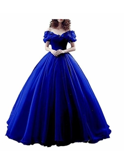 Datangep Women's Lace up Ball Gown Long Quinceanera Dress with Pleated Straps