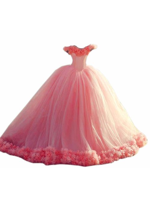 Datangep Women's Lace up Ball Gown Long Quinceanera Dress with Pleated Straps