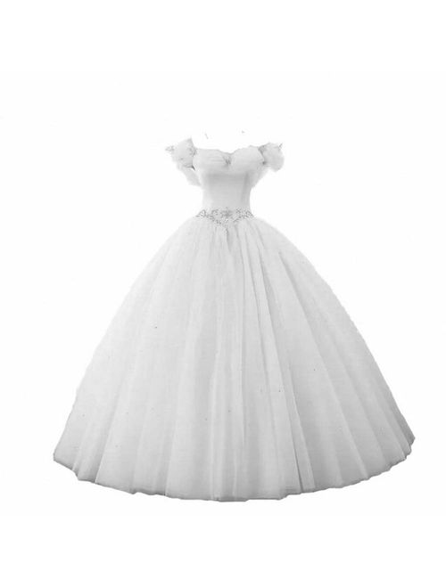 Datangep Women's Lace up Ball Gown Long Quinceanera Dress with Pleated Straps