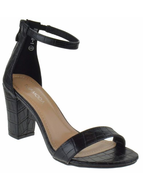 Top Moda Women's Hannah-1 Ankle Strap High Heel Sandal