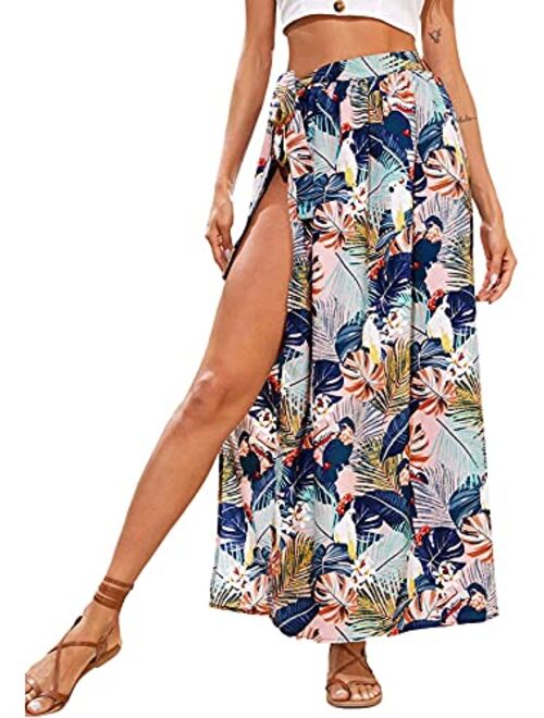 Floerns Women's Sheer Beach Swimwear Cover Up Wrap Skirt