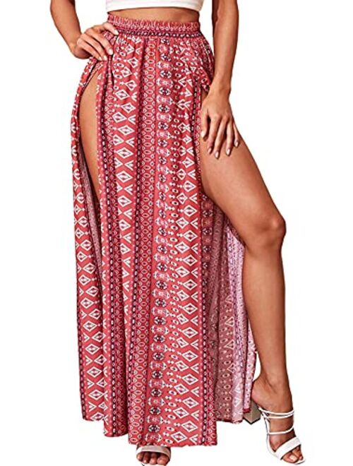 Floerns Women's Sheer Beach Swimwear Cover Up Wrap Skirt