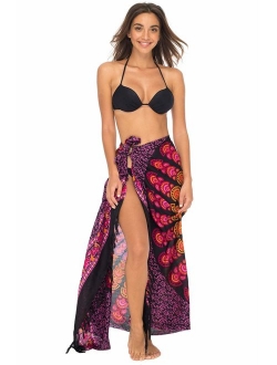 Back From Bali Womens Sarong Beach Swimsuit Bikini Cover up Wrap Peacock & Clip