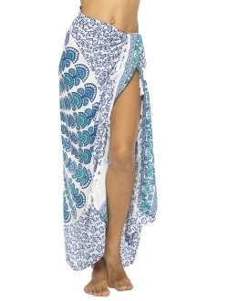 Back From Bali Womens Sarong Beach Swimsuit Bikini Cover up Wrap Peacock & Clip