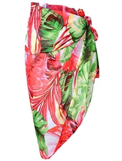 Ayliss Womens Swimwear Chiffon Printed Cover up Beach Sarong Pareo Bikini Swimsuit Wrap