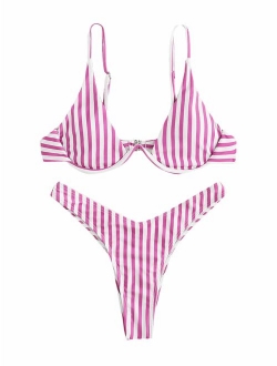 Women's Sexy Triangle Bathing Two Pieces Swimsuit Bikini Set