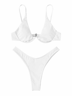 Women's Sexy Triangle Bathing Two Pieces Swimsuit Bikini Set