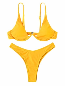 Women's Sexy Triangle Bathing Two Pieces Swimsuit Bikini Set