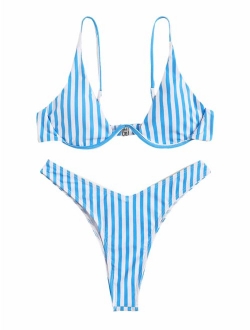 Women's Sexy Triangle Bathing Two Pieces Swimsuit Bikini Set