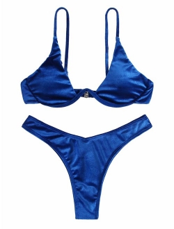 Women's Sexy Triangle Bathing Two Pieces Swimsuit Bikini Set