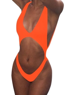 Viottiset Women's Bandage Cutout High Cut One Piece Swimsuit