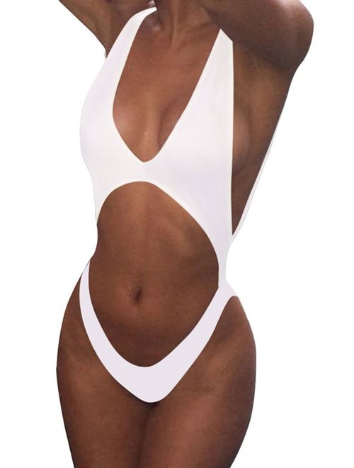 Viottiset Women's Bandage Cutout High Cut One Piece Swimsuit