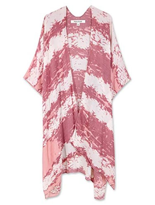 Moss Rose Women's Beach Cover up Swimsuit Kimono Cardigan with Bohemian Floral Print