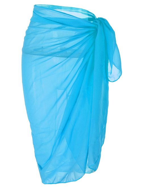 Ayliss Womens Swimwear Chiffon Cover up Solid Color Beach Sarong Swimsuit Wrap