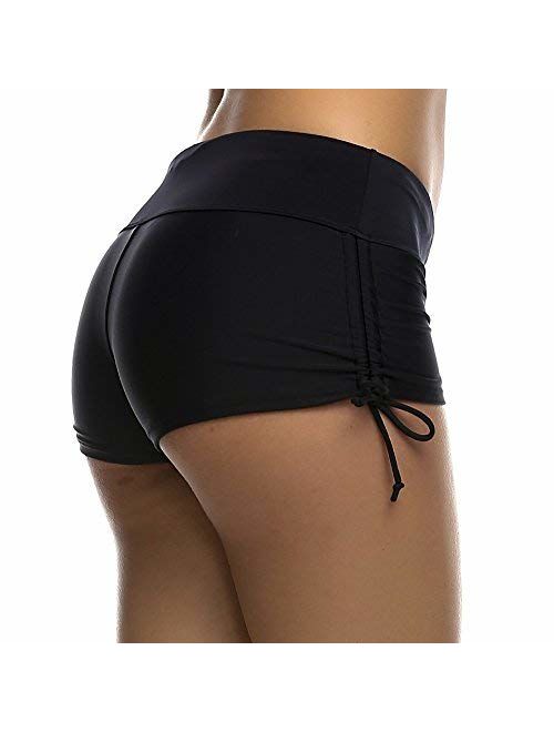 DUSISHIDAN Women's Swim Shorts with Side Ties