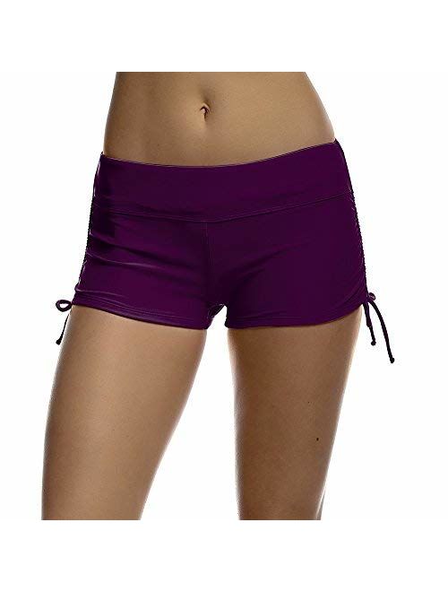 DUSISHIDAN Women's Swim Shorts with Side Ties