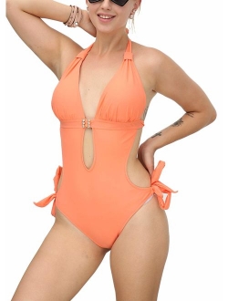 Eomenie One Piece Swimsuit for Tummy Control Cutout Swimwear Bathing Suits