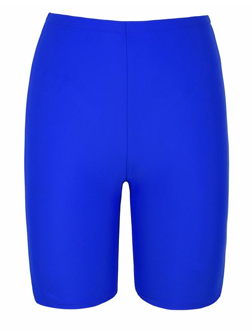 Firpearl Women's UPF50+ Sport Board Shorts Swimsuit Bottom Skinny Capris Swim Shorts