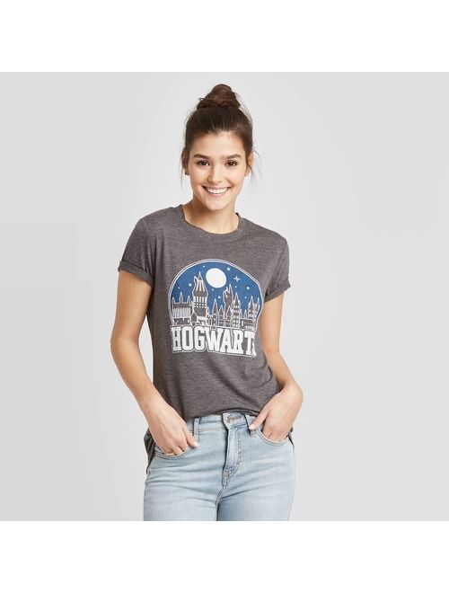 Women's Harry Potter Hogwarts Short Sleeve T-Shirt (Juniors') - Charcoal Heather