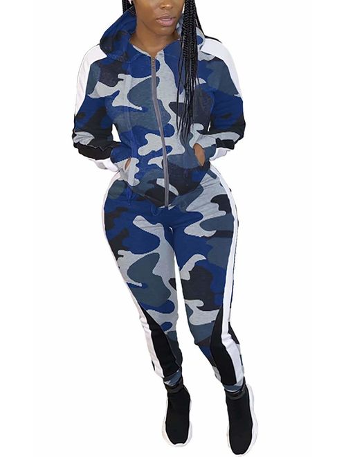 Buy Women's Letter Print 2 Piece Outfits Jogging Suit Set Cowl Neck Long  Sleeve Sweatshirt Tracksuit Plus Size online | Topofstyle