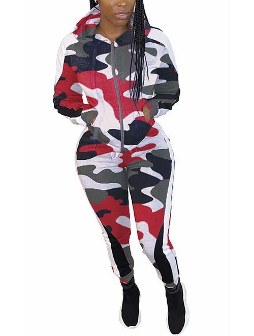 Women's Letter Print 2 Piece Outfits Jogging Suit Set Cowl Neck Long Sleeve Sweatshirt Tracksuit Plus Size