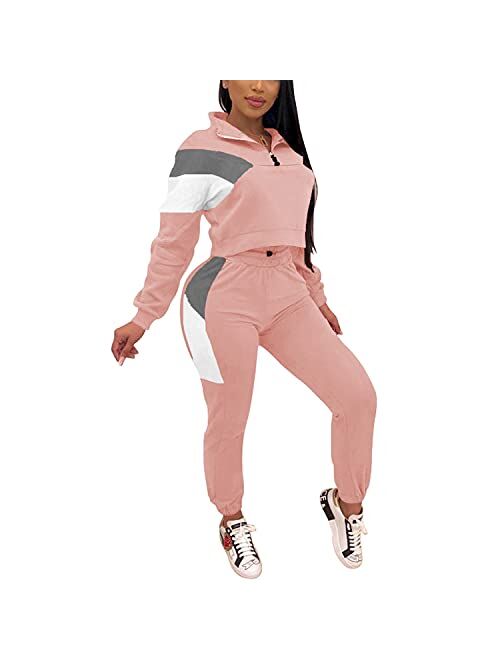 Nimsruc Womens 2 Piece Tracksuit Long Sleeve Casual Pants Set