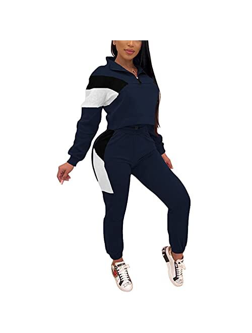 Nimsruc Womens 2 Piece Tracksuit Long Sleeve Casual Pants Set