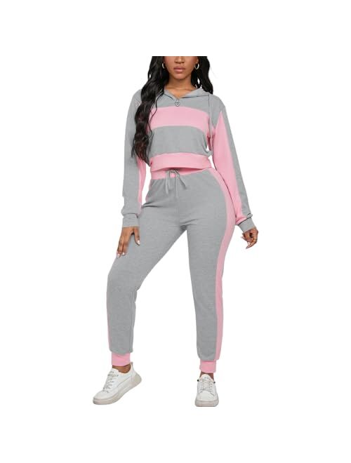 Nimsruc Womens 2 Piece Tracksuit Long Sleeve Casual Pants Set