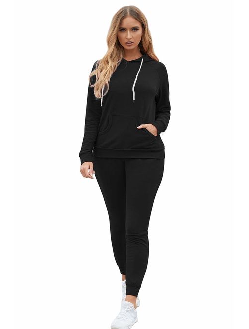 Buy Fixmatti Women Pullover Hoodie Pockets Sweatpants Sport Jogger Sweatsuit  online | Topofstyle