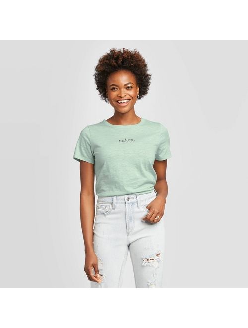 Women's Relax Short Sleeve T-Shirt - Zoe+Liv (Juniors') - Aqua Tint