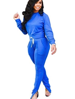 Women Sweatsuits Sets Two Piece Outfits Long Sleeve Sweatshirt and Joggers Pants Tracksuit