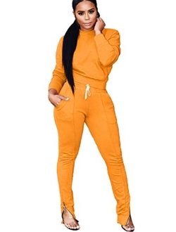 Women Sweatsuits Sets Two Piece Outfits Long Sleeve Sweatshirt and Joggers Pants Tracksuit