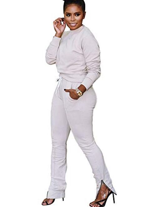 Mintsnow Women Sweatsuits Sets Two Piece Outfits Long Sleeve Sweatshirt and Joggers Pants Tracksuit