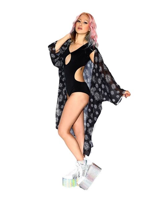 iHeartRaves Sheer Kimonos, Summer Beachwear Cover Up for The Beach, Pool, Music Festivals