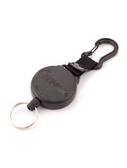 KEY-BAK SECURIT HD Retractable Keychain, 48" Retractable Cord, 8 oz. Retraction, Durable Polycarbonate Case, Zinc Alloy Carabiner, Split Ring, Black