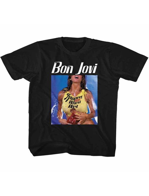 American Classics Bon Jovi Bon Slippery When Wet Black Children's T-Shirt