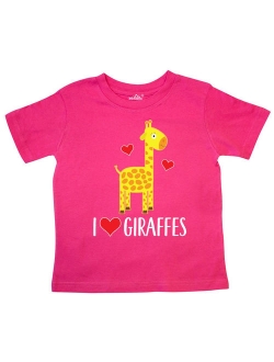 I Love Giraffes Zoo Animal Toddler T-Shirt