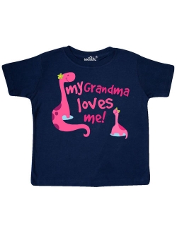 My Grandma Loves Me Girls Dinosaur Toddler T-Shirt