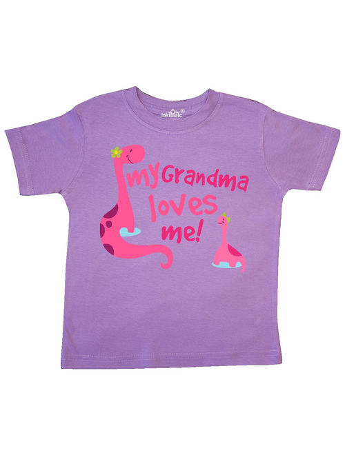 My Grandma Loves Me Girls Dinosaur Toddler T-Shirt