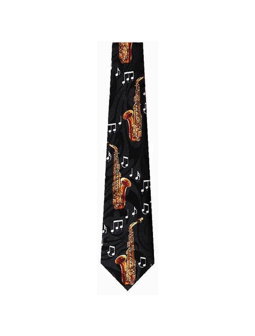 Saxophone and Notes Necktie Mens Tie