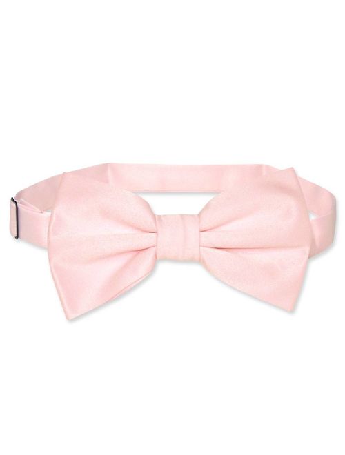 Vesuvio Napoli BOWTIE Solid PINK Color Men's Bow Tie for Tuxedo or Suit