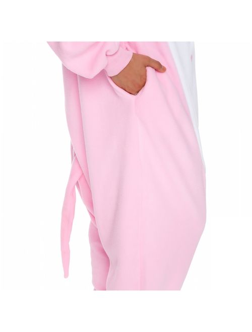 SILVER LILLY Unisex Adult Plush Pig Animal Halloween Costume Pajamas