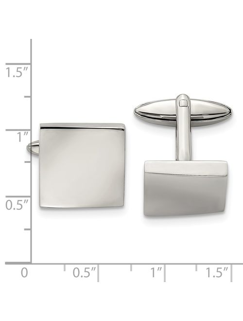 Roy Rose Jewelry CHISEL Stainless Steel Polished Cuff Links