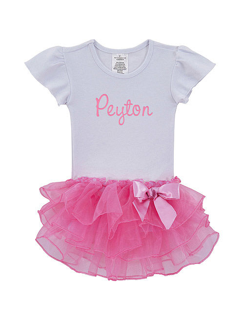 Personalized My Name Embroidered Toddler Tutu Shirt