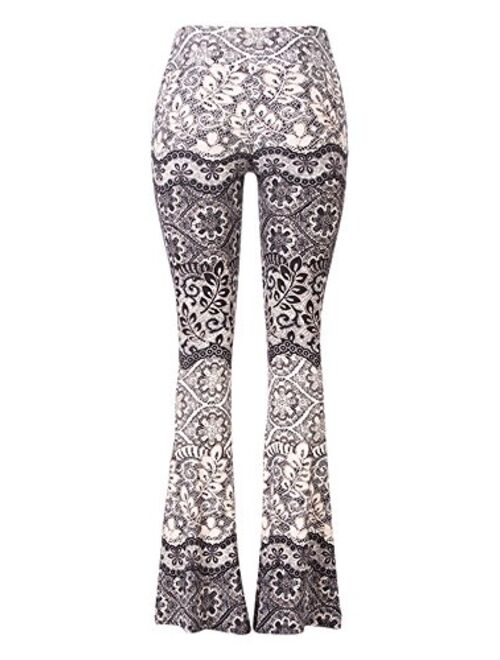 Buy SATINA High Waisted Flare Palazzo Wide Leg Pants, Printed & Solid, Reg  & Plus online